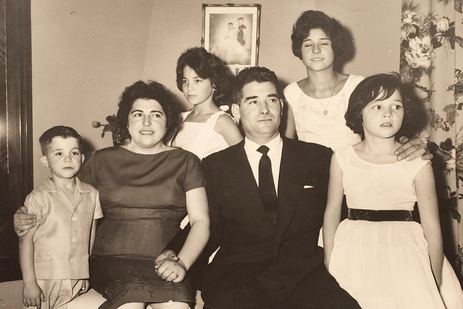 Pascua as a girl, the tall one, in a family portrait